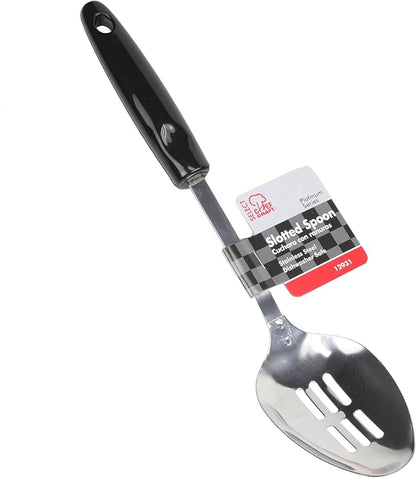 Chef Craft Select Slotted Spoon, 12.75 inches, Stainless Steel/Black (Pack of 2) - Image 2