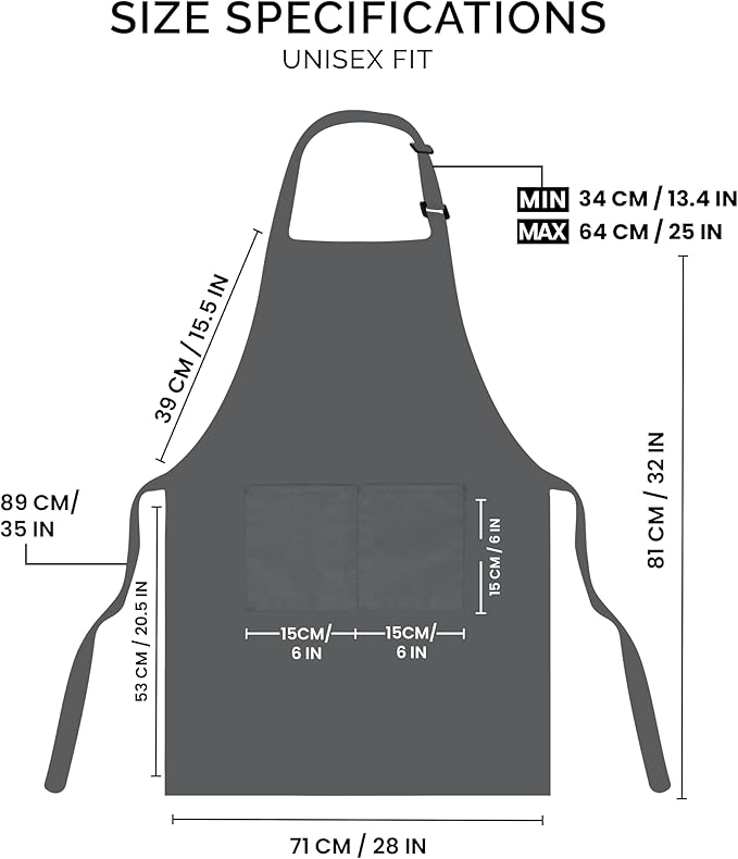 Utopia Kitchen 2 Pack Bib Apron, Adjustable with 2 Pockets, Water and Oil Resistant, Cooking Kitchen Chef Apron for Women Men - Image 2