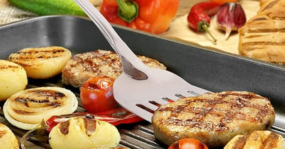 Zulay Kitchen Stainless Steel Slotted Turner - 14.8” Heat-Resistant Metal Spatula for Cooking, Frying & Grilling - Durable, Rust-Proof & Dishwasher Safe Kitchen Utensil for Everyday Use - Image 7