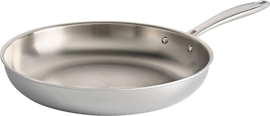Tramontina Signature Tri-Ply Clad Stainless Steel 12-Inch Large Frying Pan, Induction-Ready Skillet, Dishwasher-Safe, NSF-Certified, Made in Brazil by Tramontina