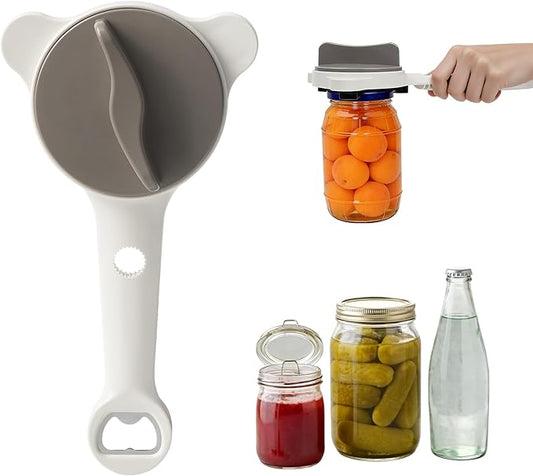 Jar Opener for Seniors Weak Hands, Adjustable Can Jar Lid Bottle Opener Stainless Steel, Non Slip Grip Easy Open Kitchen Utensils Gadget Accessories