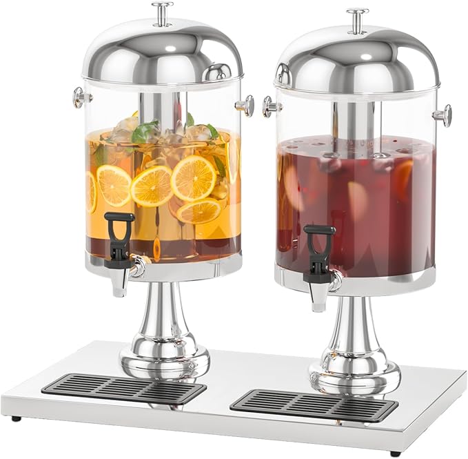 Beverage Dispensers, 4.4 Gallon/16-L Commercial Beverage Dispenser Cold Drink Dispenser Stainless Steel Drink Dispensers with Centre Ice Core and Stand Drip Trays for Parties Pub Cafeteria - Image 8