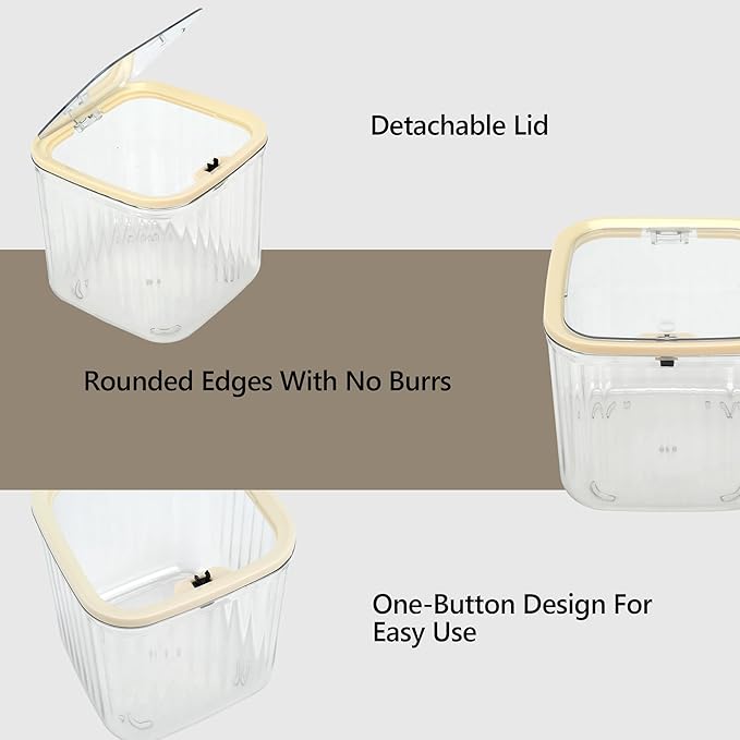 Coffee Pod Holder with Press-Top Lid, Clear BPA-Free Plastic Coffee Capsule Storage Bin Compatible with Nespresso & Keurig K-Cup Pods, Space Saving for Kitchen, Office, Pantry