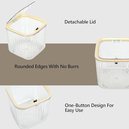 Coffee Pod Holder with Press-Top Lid, Clear BPA-Free Plastic Coffee Capsule Storage Bin Compatible with Nespresso & Keurig K-Cup Pods, Space Saving for Kitchen, Office, Pantry