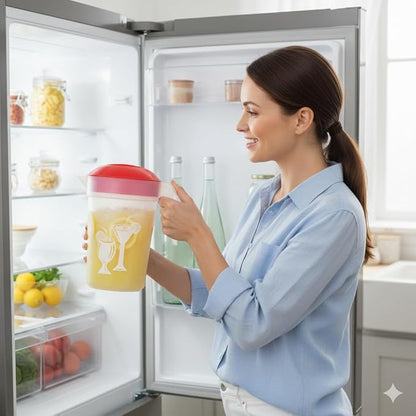 Tribello LARGE 1.3 Gallon Water Pitcher, Plastic Juice Pitcher With Lid - Dishwasher Safe, BPA Free, Colors May Vary (1.3 Gallon) - Image 2