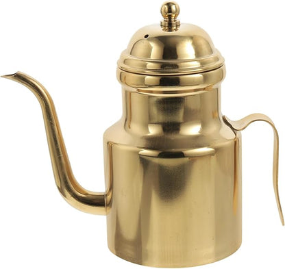 Cabilock Oil Dispenser Vinegar Dispenser Bottle Stainless Steel Oil Can Container with Handle for Kitchen Restaurant Cooking BBQ Golden by cabilock