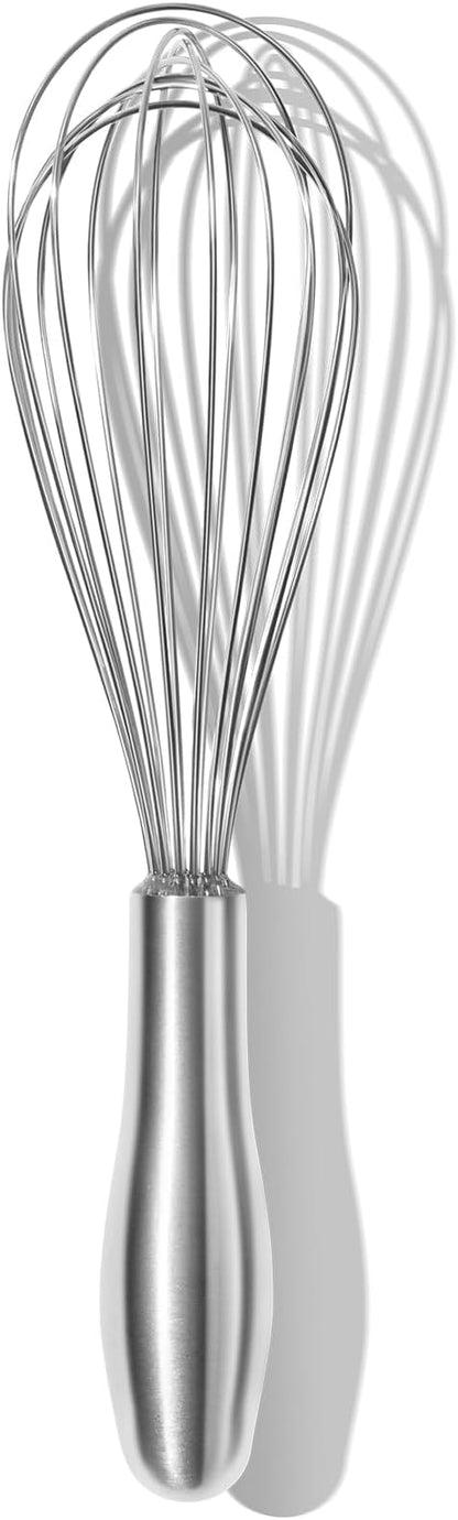 OYV 18/10 Stainless Steel Whisk, Ergonomic Handle, Dishwasher Safe Metal whisk, Professional Whisk for Kitchen Cooking, Perfect for Blending, Whisking, Baking, and Beating, 10-Inch Wire Wisk by OYV