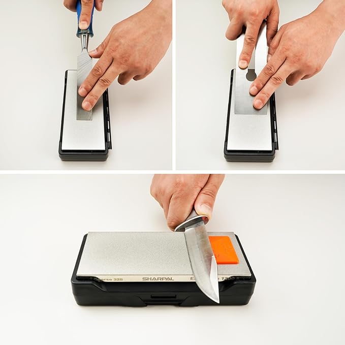 SHARPAL 156N Double-sided Diamond Sharpening Stone Whetstone Knife Sharpener | Coarse 325 / Extra Fine 1200 Grit | Storage Case with NonSlip Base & Angle Guide (6 in. x 2.5 in.) Mothers Day Gifts - Image 6