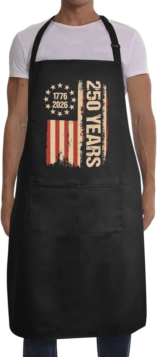Us 250 Years Of Freedoms Apron With Pocket For Mens
