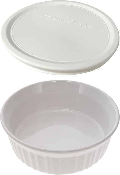 Corningware 24oz/708 ml Round French White Casserole Dish & F-24 24oz French White Lid