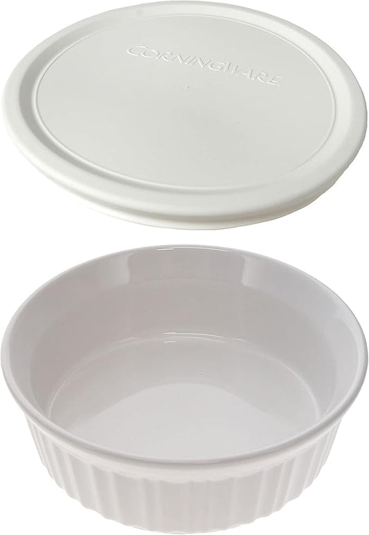 Corningware 24oz/708 ml Round French White Casserole Dish & F-24 24oz French White Lid