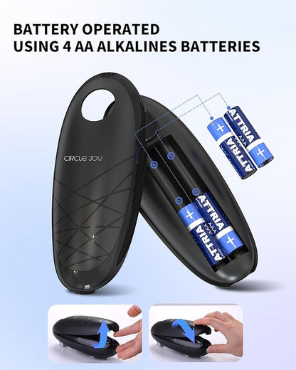 CIRCLE JOY Electric Can Opener, One-Touch Automatic Can Opening with Smooth Edges, Food Safety Handheld Battery-Operated Can Opener for Kitchen and Seniors, Black - Image 6