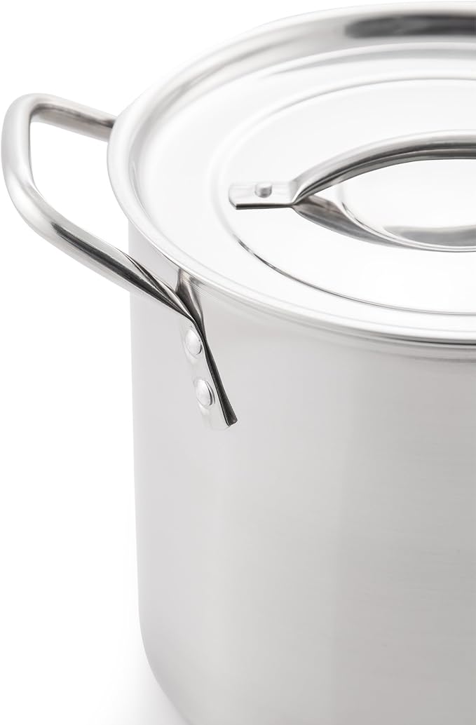 McSunley Stockpot Stainless Steel All Purpose Prep and Canning Bowl, 16 Quart, Silver
