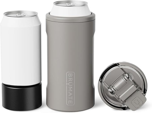 BrüMate Hopsulator Trio 3-in-1 Insulated Can Cooler for 12oz / 16oz Cans + 100% Leak Proof Tumbler with Lid | Insulated for Beer, Soda, and Energy Drinks