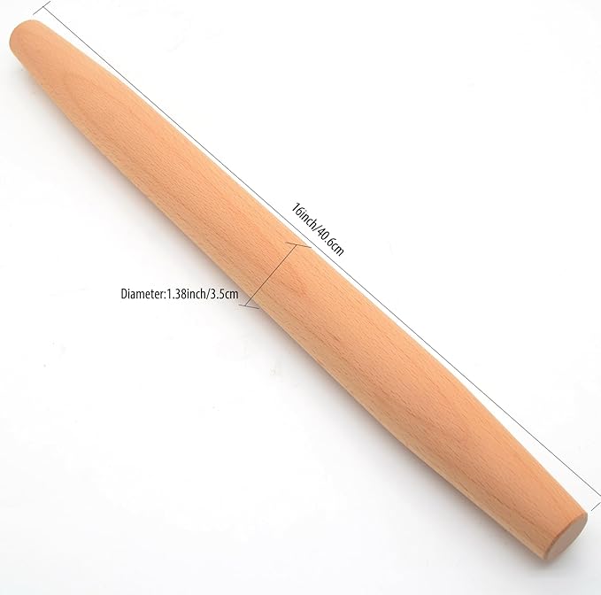 Wooden French Rolling Pin for Baking and Pastry (beech wood, 16 inches) - Image 5