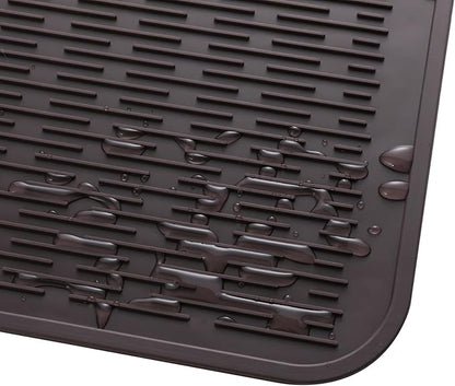 MicoYang Silicone Dish Drying Mat for Multiple Usage,Easy clean,Eco-friendly,Heat-resistant Silicone Mat for Kitchen Counter or Sink,Refrigerator or Drawer Liner Coffee 3XL 28 inches x 18 inches - Image 9