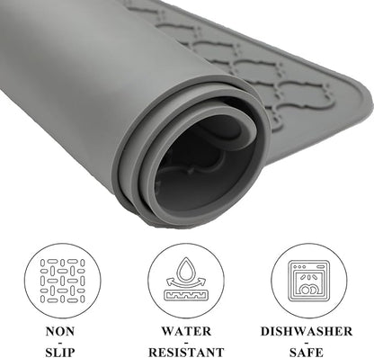 Silicone Stove Top Cover for Electric Stove- Range Covers for Electric Stove,Silicone XXL Dish Drying Mat, Glass Cooktop Covers, Flat RV Range top Mats (Gray, 20"x28")