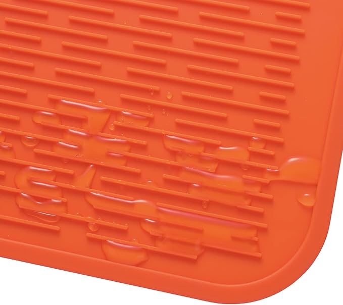 MicoYang Silicone Dish Drying Mat for Multiple Usage,Easy clean,Eco-friendly,Heat-resistant Silicone Mat for Kitchen Counter or Sink,Refrigerator or Drawer Liner Orange 4XL 32 inches x 18 inches - Image 9