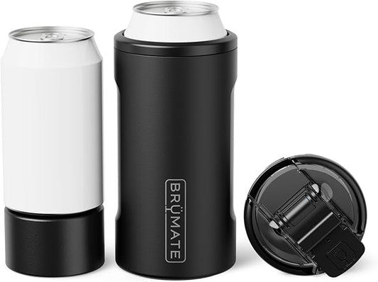 BrüMate Hopsulator Trio 3-in-1 Insulated Can Cooler for 12oz / 16oz Cans + 100% Leak Proof Tumbler with Lid | Insulated for Beer, Soda, and Energy Drinks