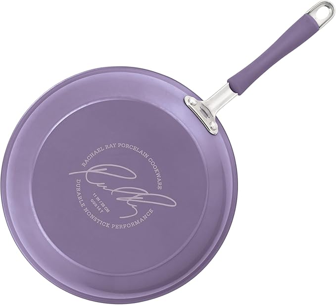 Rachael Ray Cucina Nonstick Cookware Pots and Pans Set, 12 Piece, Lavender Purple - Image 9