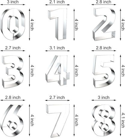 4 Inch Number Cookie Cutter Set - 9 Pcs Extra Large Xzhloym Cookie Cutters Shapes - Stainless Steel
