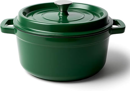 6.5 Quart Dutch Oven Pot with Lid, Non Stick Enameled Cast Iron Dutch Oven for Bread Baking, Heavy-Duty, Oven Safe Ceramic Cookware Up to 500°F for Baking, Braising, Stews, Roasting, Green by Fijinhom