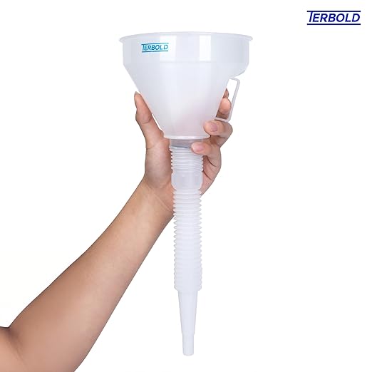 Automotive Flex Funnel with Hose | Wide Mouth Flexible Oil Funnel for Automotive Use - Gas, Transmission Fluid, Car Fuel, Oil Change (Clear) - Image 3