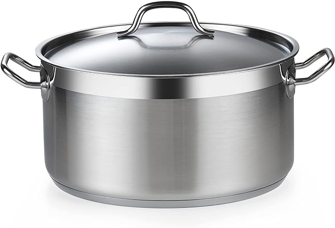 Cooks Standard Dutch Oven Casserole with Lid, 9 Quart Professional Stainless Steel Stockpots, Silver by CooksStandard