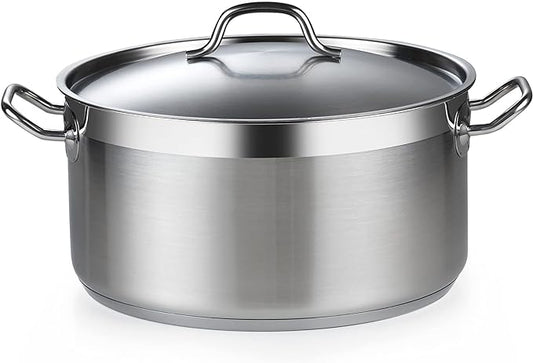 Cooks Standard Dutch Oven Casserole with Lid, 9 Quart Professional Stainless Steel Stockpots, Silver by CooksStandard