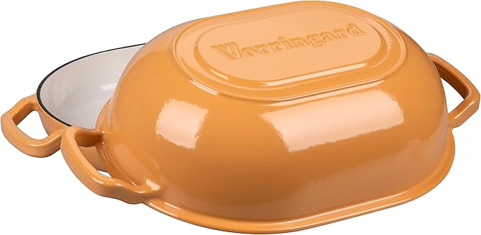 VORRINGARD Enameled Cast Iron Sourdough Bread Oven, Dutch Oven, Loaf Cast Iron Bread Pan for Homemade Bread Baking, Meatloaf Pan with Lid, 7QT, Yellow - Image 4