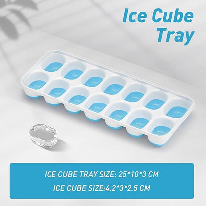 ChefAide Ice Cube Tray with Lid, 4 Packs 56 Cubes Durable Stackable Ice Cube Trays for Freezer with Removable Lids, Easy-Release Plastic & Silicone Ice Tray for Cocktail, Coffee - Image 3