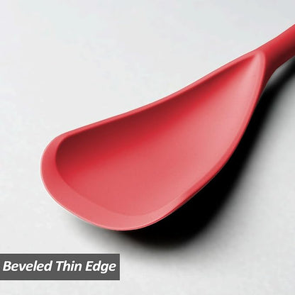 Silicone Spatula Spoon, Great for Both Cooking and Serving Durable BPA-Free Matte Black Silicone, Seamless Design, Safe for Nonstick Cooking Surfaces, 2-Pcs, Red - Image 4