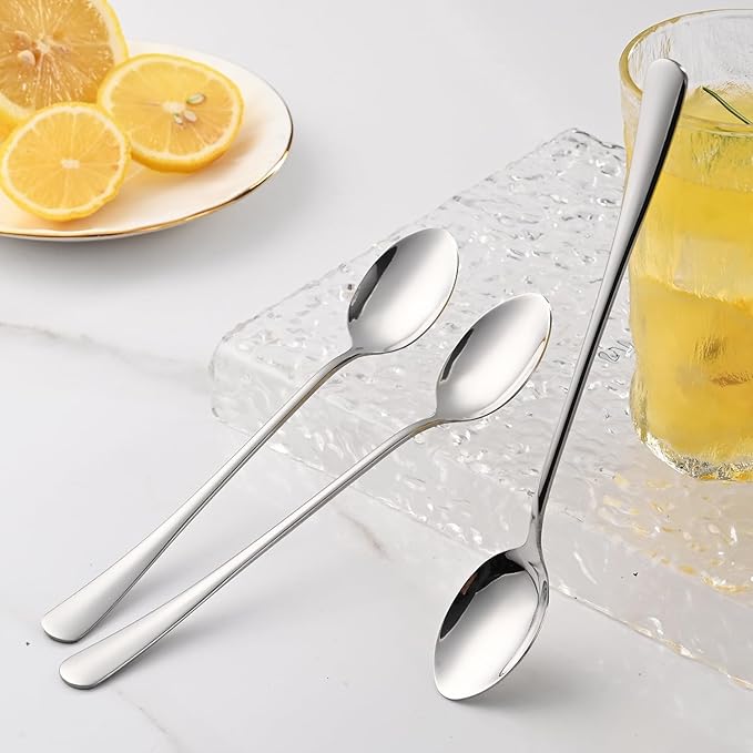 DEHOV 7.5 Inches Stainless Steel Iced Tea Spoons,Set Of 8 Long Stirring Spoons For Coffee,Cocktail,Ice Cream,Long Handle Iced Teaspoons,Latte Spoons For Mixing - Image 6