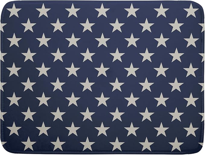 Patriotic July of 4th Blue Star Dish Drying Mat for Kitchen Counter 18x24 Memorial Independence Day Absorbent Reversible Microfiber Drying Mats Kitchen Countertop Protector Dishes Drainer Pad by Aytipun