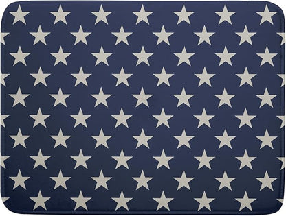 Patriotic July of 4th Blue Star Dish Drying Mat for Kitchen Counter 18x24 Memorial Independence Day Absorbent Reversible Microfiber Drying Mats Kitchen Countertop Protector Dishes Drainer Pad by Aytipun