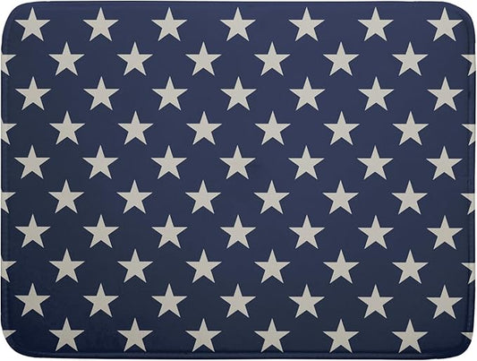 Patriotic July of 4th Blue Star Dish Drying Mat for Kitchen Counter 18x24 Memorial Independence Day Absorbent Reversible Microfiber Drying Mats Kitchen Countertop Protector Dishes Drainer Pad by Aytipun