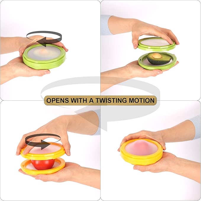 Winb Avocado Saver & Onion Storage Set of 4 Reusable Fruit and Veggie Savers - Ideal for Avocados, Tomatoes, Apples, Garlic, Onions, and More - Image 4