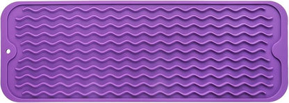 MicoYang Silicone Dish Drying Mat for Multiple Usage,Easy clean,Eco-friendly,Heat-resistant Silicone Mat for Kitchen Counter,Sink,Bar,Bottle,or Cup Purple M 17 inches x 6 inches by MicoYang