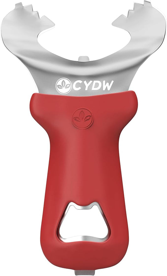 CYDW Mason Jar Opener Tool with No Lid Dents or Damage, Can Opener Manual Multi-Purpose, Easy Twist Manual Handheld Top Remover Utensil, Canning Supplies Tools and Bottle Opener, Made For Lifetime