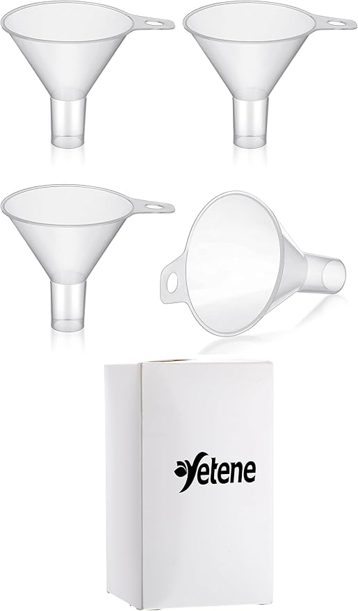 4 Packs Small Plastic Funnel for Filling Small Bottles 2.56 Inch Clear Wide Mouth Plastic Funnel for Filling Water Powder Essential Oils Perfumes Kitchen Bath Garage Use - Image 8