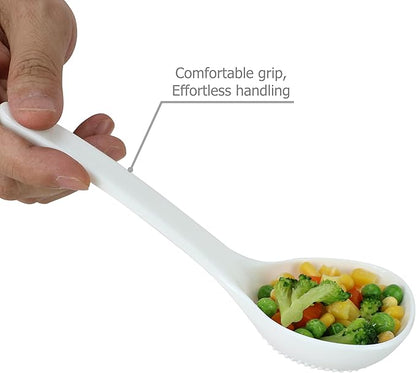 EIKS 2 Pack Plastic Soup Ladle Serving Spoon for Serving Cooking Mixing Stews Noodles Rice Soup - 7.5 inch Long