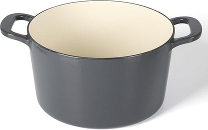 Martha Stewart Gatwick 7 QT Enamel Cast Iron Dutch Oven – Gray, Durable Heavy-Duty Dutch Oven for Slow Cooking, Braising, and Baking - Image 6