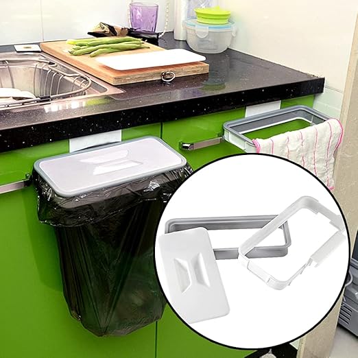 Portable Trash Bag Holder, Garbage Holder with Removable Lid&Clip that Can Attach to Any Door DrawerGarbage Storage(1 pcs)