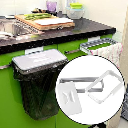 Portable Trash Bag Holder, Garbage Holder with Removable Lid&Clip that Can Attach to Any Door DrawerGarbage Storage(1 pcs)