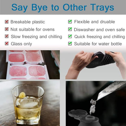 Silicone Mini Ice Cube Trays 3 Pack, 160 Crushed Ice Cube Molds Easy Release Small Ice Cube for Chilling Whiskey Cocktail, Kitchen Gadgets Stackable Ice Trays, Specialty Accessories Tool for Freezer - Image 4