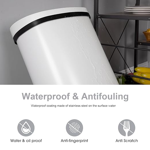 FDW Garbage Can 13 Gallon 50 Liter Kitchen Trash Can for Bathroom Bedroom Home Office Automatic Touch Free High-Capacity with Lid Waste Bin - Image 2