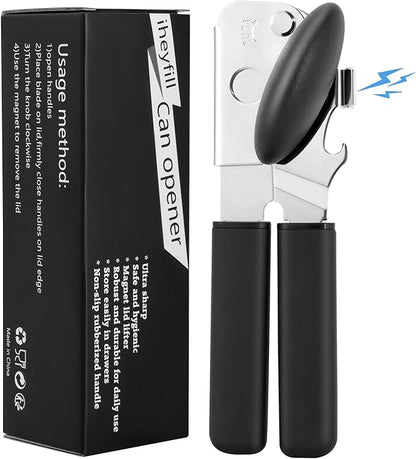 Can Opener Manual with Magnet Lift, Heavy Duty Handheld Smooth Edge Can Tin Opener for Seniors, Durable Sharp Cutting Blade,Easy Turn Knob Multifunctional Bottle Opener - Image 8