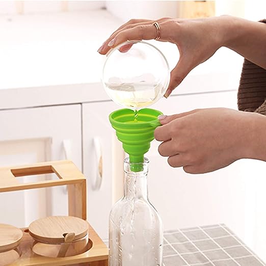 KongNai 4 Sizes Kitchen Funnel Set, Food Grade Silicone Collapsible Funnel, Funnels for Kitchen Use Filling Bottles, Canning, Cooking, and Water Powder Transfer - Image 6