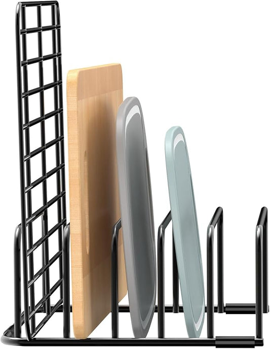 Fikoksol Cutting Board Organizer and Baking Sheet Rack, 1-Pack Black Heavy Duty Metal Cookie Sheet Organizer for Cutting Board Storage & Plate Holder for Cabinet, Tray Dividers for Cabinets by HOMEACCESSORIES