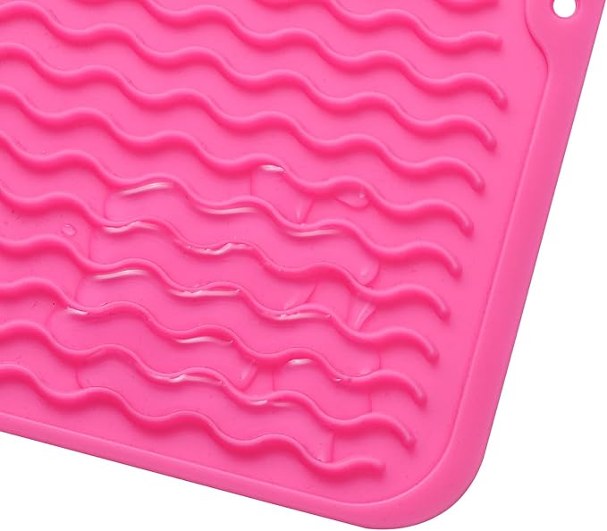 MicoYang Silicone Dish Drying Mat for Multiple Usage,Easy clean,Eco-friendly,Heat-resistant Silicone Mat for Kitchen Counter or Sink,Refrigerator or Drawer liner Rose M 12 inches x 12 inches - Image 9